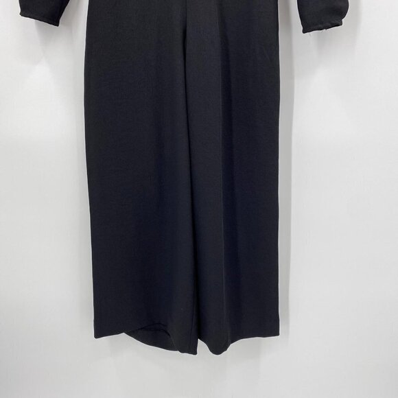 Aritzia Wilfred Black Écoulement Jumpsuit Long Sleeve Keyhole Tie Size 2 - Picture 5 of 12